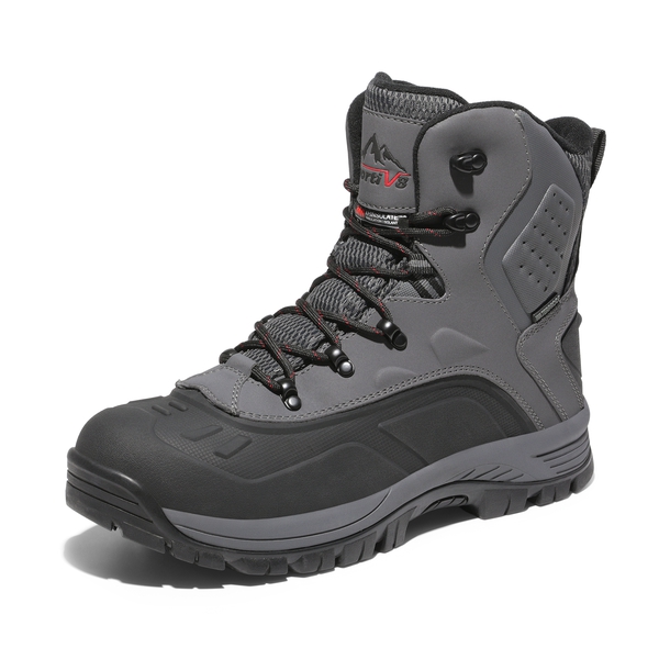 Men's Slip-Resistant Waterproof Snow Boots【Wide Fit】 - GREY - 2